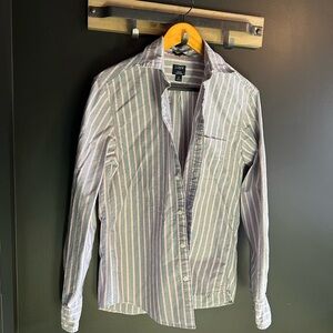 J. Crew Men's Casual Flex Oxford Striped Shirt - Blue and Pink